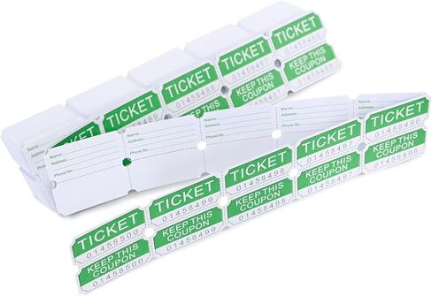 500 L LIKED Raffle Tickets, 2x2 Inch,Green (4 Color Selection), Tickets for Raffles, Events in Saudi Arabia