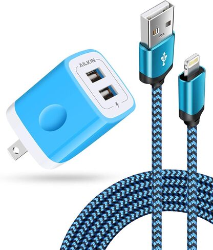 AILKIN iPhone 15 Pro Max شاحن لهاتف Apple Phone 15/15 Pro/15 Pro Max/15 Plus، كابل USB C للشحن السريع + شاحن حائط USB، سلك USB مزدوج بطول 6 أقدام USBC لنظام Android USB من النوع C Cargador Galaxy in Kuwait