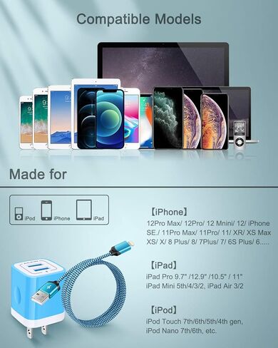 AILKIN iPhone 15 Pro Max شاحن لهاتف Apple Phone 15/15 Pro/15 Pro Max/15 Plus، كابل USB C للشحن السريع + شاحن حائط USB، سلك USB مزدوج بطول 6 أقدام USBC لنظام Android USB من النوع C Cargador Galaxy in Kuwait