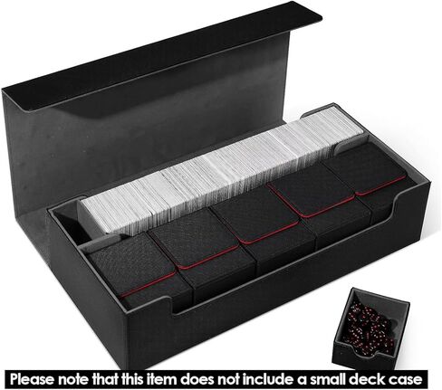 حافظة تخزين بطاقات التداول الممتازة TCG Deck Box تحتوي على أكثر من 800 بطاقة ذات أكمام لـ MTG وYuGiOh وUno والبطاقات الرياضية مع حافظة حصيرة وإغلاق مغناطيسي قوي (أسود وأحمر) in Kuwait