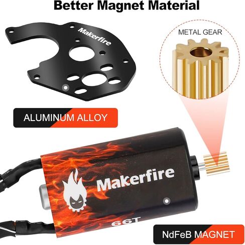 RC Motor 050 50T High Torque Brushed Motor with Motor Mount and Big Metal Gear for 1/24 RC Crawler Axial SCX24 AXI00002 AXI00001 AXI90081 AXI00004 Upgrade Parts (50T, 1) in Kuwait