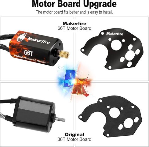 RC Motor 050 50T High Torque Brushed Motor with Motor Mount and Big Metal Gear for 1/24 RC Crawler Axial SCX24 AXI00002 AXI00001 AXI90081 AXI00004 Upgrade Parts (50T, 1) in Kuwait