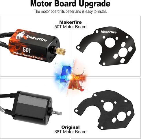 RC Motor 050 50T High Torque Brushed Motor with Motor Mount and Big Metal Gear for 1/24 RC Crawler Axial SCX24 AXI00002 AXI00001 AXI90081 AXI00004 Upgrade Parts (50T, 1) in Saudi Arabia