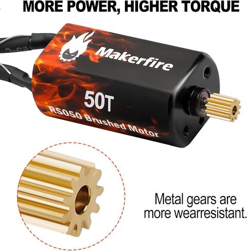 RC Motor 050 50T High Torque Brushed Motor with Motor Mount and Big Metal Gear for 1/24 RC Crawler Axial SCX24 AXI00002 AXI00001 AXI90081 AXI00004 Upgrade Parts (50T, 1) in Saudi Arabia