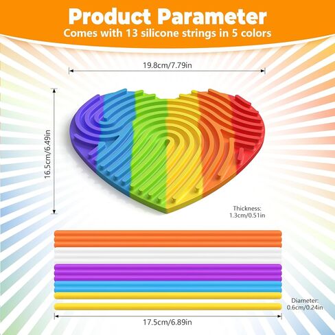 Sensory Activity Board Silicone Fidget Toys with Travel Bag and 13 Strings for Adults Kids Anxiety Relief Stress, ADHD & Autism (Beige, 6.6in) in Kuwait