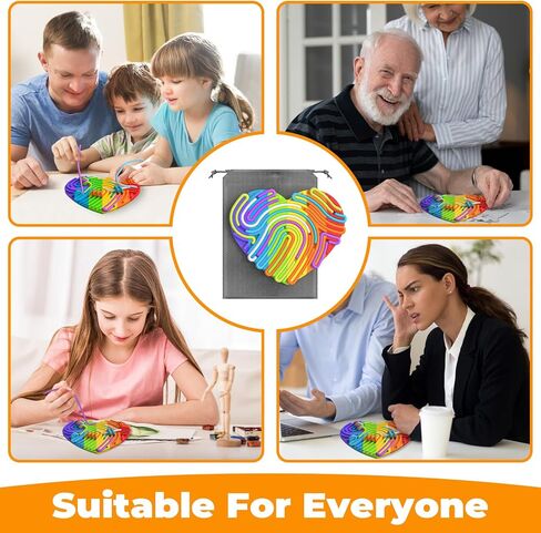 Sensory Activity Board Silicone Fidget Toys with Travel Bag and 13 Strings for Adults Kids Anxiety Relief Stress, ADHD & Autism (Beige, 6.6in) in Kuwait