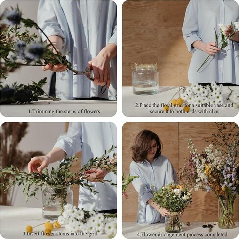 2Pcs Floral Grid for Vase 5/6Inch Flower Frogs for Arrangements Vase Flower Arrangement Holder Wire Flower Arranger Metal Flower Grid for Vase Reusable Flower Vase Separator Floral Grate(Gold-2) in Saudi Arabia