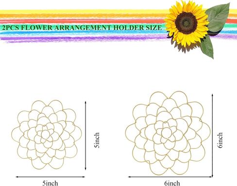 2Pcs Floral Grid for Vase 5/6Inch Flower Frogs for Arrangements Vase Flower Arrangement Holder Wire Flower Arranger Metal Flower Grid for Vase Reusable Flower Vase Separator Floral Grate(Gold-2) in Saudi Arabia