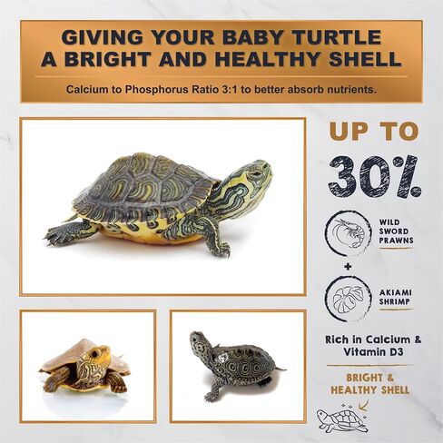 Ultra Fresh Floating Baby Turtle Food, All Natural Ingredients, Wild Sword Prawn, Calcium Vitamin D Enriched for Picky Aquatic Turtles, Baby Turtle Nutri Stick 1.6 oz in Saudi Arabia