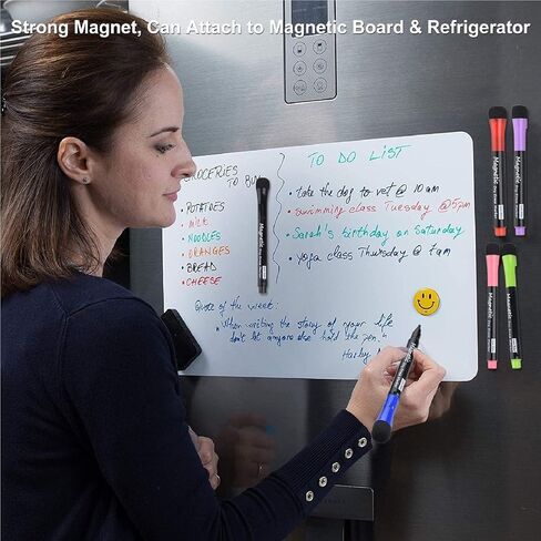 Magnetic Dry Erase Markers - Fine Tip, Assorted Colors, 8 Pack, Low Odor Whiteboard markers for kids, Work On White board & Calendar, Refrigeratorr in Kuwait