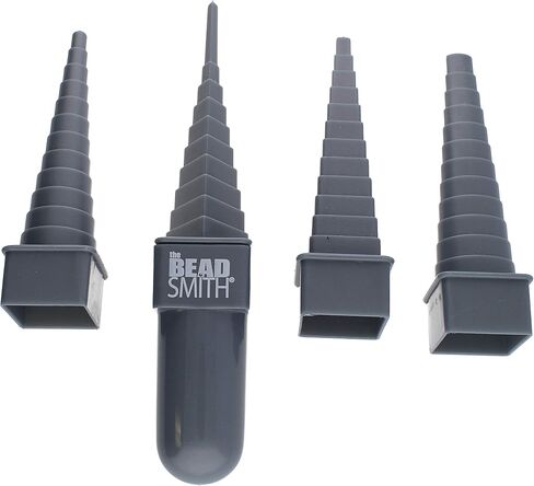 The Beadsmith Mandrel 4X، مجموعة لف الأسلاك، 4 أشكال مختلفة، بيضاوية، مربعة، مستديرة ومثلثة، بالإضافة إلى مقبض قابل للتبديل، أداة تشكيل وتشكيل المجوهرات المعدنية in Saudi Arabia
