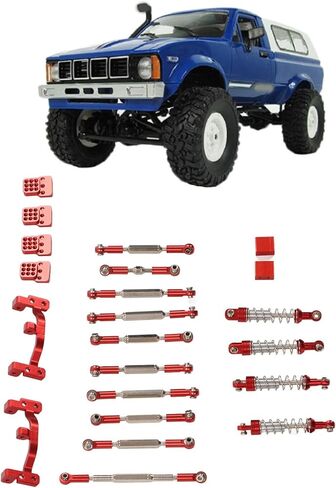 Aluminum Alloy RC Car Upgrade Spare Kit Shocks Absorber, Easy to Install and Disassemble, Applicable for WPL C24 C14 C14K C24K RC Car (Black) in Kuwait