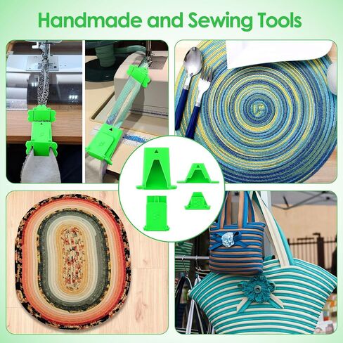 2 Set Fabric Tube Maker for Fabric Roll Rugs, Fabric Roll Tube Maker for Rugs, Bias Tape Maker Suitable for Fabric DIY, Woven Fabric Sewing, Making Fabric Roll Rugs Easier and Faster 676226 in Kuwait