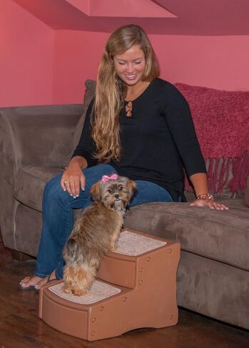 Pet Gear Easy Step II Pet Stairs, 2 Step for Cats/Dogs up to 75-pounds, Portable, Removable Washable Carpet Tread, No Tools Required in Saudi Arabia