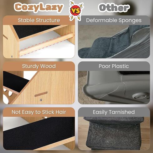 سلالم الكلاب، منحدر خشبي ثلاثي الخطوات للكلاب الصغيرة والمتوسطة والقطط الأكبر سنًا، سلم خطوة للحيوانات الأليفة من أساسيات الجرو لسيارة الأريكة ذات السرير المرتفع in Kuwait