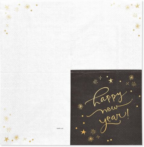 American Greetings عدد 50 مناديل مشروبات مقاس 12.7 سم × 12.7 سم، لوازم حفلات ليلة رأس السنة الجديدة من كاثي ديفيس in Saudi Arabia