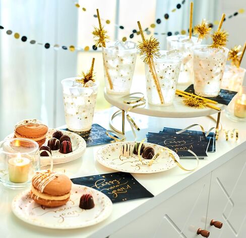 American Greetings عدد 50 مناديل مشروبات مقاس 12.7 سم × 12.7 سم، لوازم حفلات ليلة رأس السنة الجديدة من كاثي ديفيس in Saudi Arabia