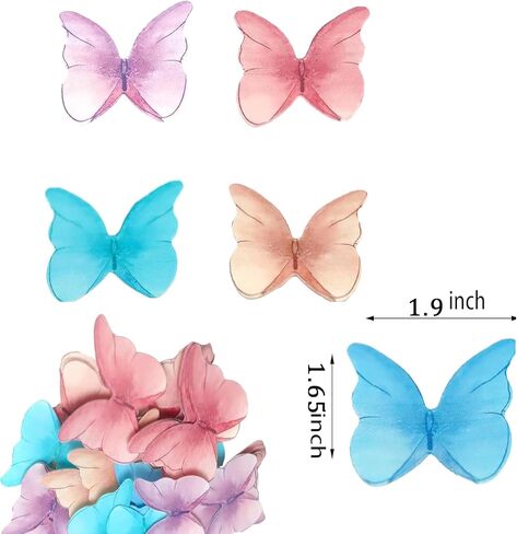 48Pcs Edible Butterflies for Cake Decorating Edible Butterfly Cupcake Toppers Wafer Paper Butterflies Edible Butterfly Cake Decorations for Wedding Birthday Party Cupcakes Decorating(Mix Color) in Saudi Arabia