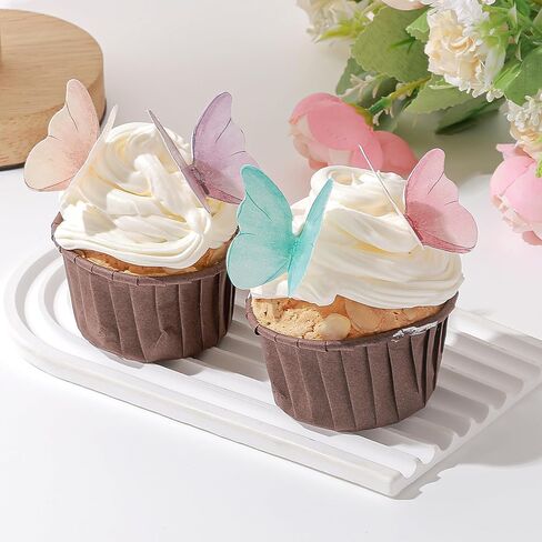 48Pcs Edible Butterflies for Cake Decorating Edible Butterfly Cupcake Toppers Wafer Paper Butterflies Edible Butterfly Cake Decorations for Wedding Birthday Party Cupcakes Decorating(Mix Color) in Saudi Arabia