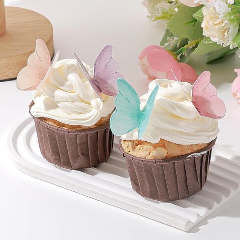 48Pcs Edible Butterflies for Cake Decorating Edible Butterfly Cupcake Toppers Wafer Paper Butterflies Edible Butterfly Cake Decorations for Wedding Birthday Party Cupcakes Decorating(Mix Color) in Saudi Arabia