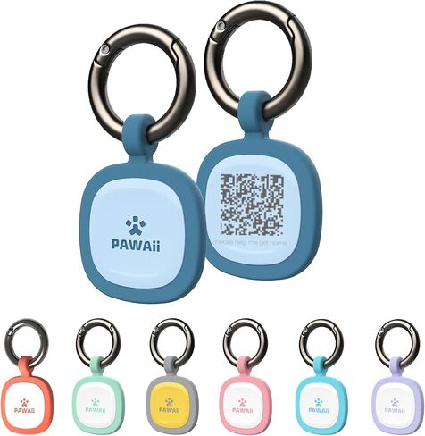 Pawaii Silent Silicone Dog ID Tag, Modifiable Pet Online Profile and Emergency Contacts, Scan QR for Instant Location Alerts, 1 Pack (Deep Sea Blue) in Saudi Arabia
