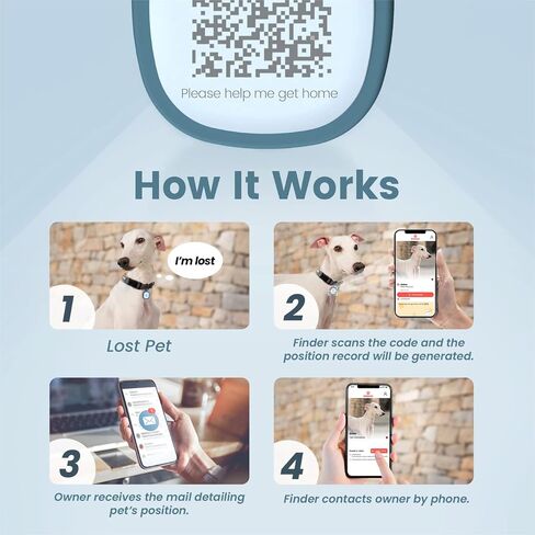 Pawaii Silent Silicone Dog ID Tag, Modifiable Pet Online Profile and Emergency Contacts, Scan QR for Instant Location Alerts, 1 Pack (Deep Sea Blue) in Saudi Arabia
