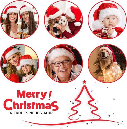 JUANANIUG Christmas Hat Santa Hat Adult: Xmas Holiday Hat for Women and Men - Extra Thicken Classic Fur for Christmas New Year Festive Holiday Party Supplies in Saudi Arabia