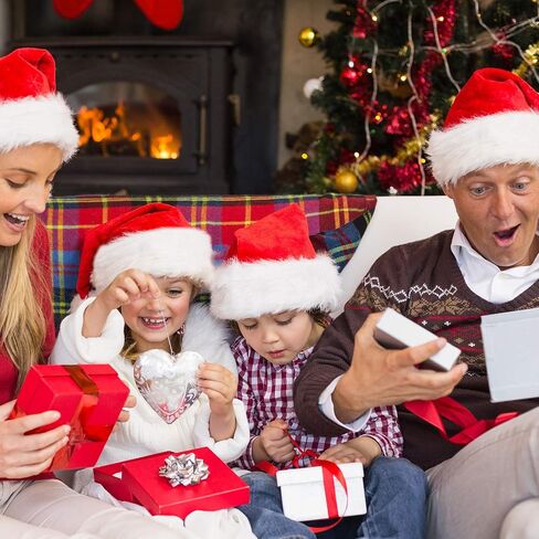 JUANANIUG Christmas Hat Santa Hat Adult: Xmas Holiday Hat for Women and Men - Extra Thicken Classic Fur for Christmas New Year Festive Holiday Party Supplies in Saudi Arabia