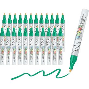M&G Paint Marker Pens, 24Pcs Waterproof Paint Markers Quick Dry and Permanent Metallic Markers for Painting Stone, Wood, Plastic, Ceramic, Canvas, Glass, Tires, Silver Tone