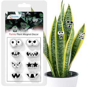 Plant Magnets Eyes Mouth for Potted Plants， 8 PCS Monster Magnet Eyes, Funny Plants Pins for Indoor Outdoor Office House Plants Accessories, Christmas and Halloween Plant Lover Decorations，