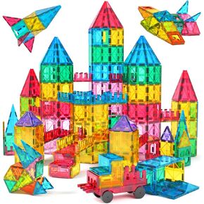 Jasonwell 65pcs Magnetic Tiles Building Blocks Set for Boys Girls Preschool Educational Magnet Construction Kit Stacking STEM Toys Christmas Birthday Gift for Kids Toddler 3 4 5 6 7 8 9 10 + Year Old