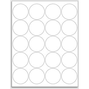 2 Inch Round Labels for Inkjet or Laser Printer - Matte White Printable Labels Stickers From NextDayLabels, Custom Label Printer Stickers For Jars Or Product Label, 500 Circle Sticker Labels, 25 Pages