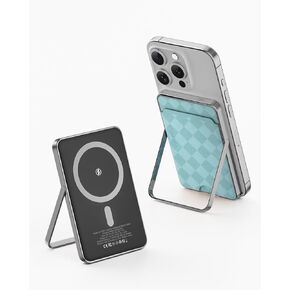 Kuulaa Magnetic Power Bank 5000mAh, Wireless Portable Charger with Stand/Magnetic Wallet, PD 20W Magnetic Battery Pack/USB-C, Compatible with Magsafe iPhone 15/14/13/12/Mini/Pro, Black