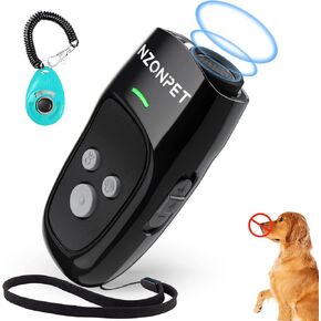 nzonpet Anti Barking Device, Ultrasonic 3 in 1 Dog Barking Deterrent Devices, 3 Frequency Dog Training and Bark Control 16.4Ft Range Rechargeable with LED Light and Wrist Strap - MARRS Green