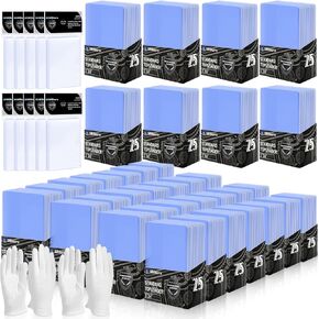 400 Card Sleeves Hard Plastic, 3"x4" Baseball Card Protectors Hard Plastic for Baseball Football Game Cards (200 Hard Sleeves + 200 Clear Sleeves
