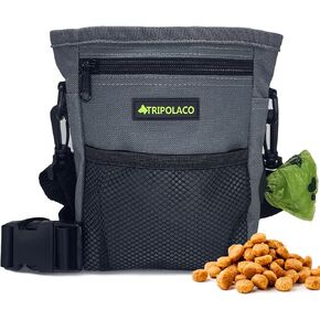 Dog Treat Pouch - Magnetic Treat Pouches For Pet Training w/Poop Bag Dispenser, 5 Storage Pockets Treat Bag for Snack, Toys & Phone, 3 Wear Styles Fanny Pack for Dog Walking & Training