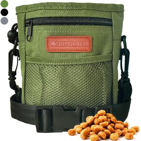 Dog Treat Pouch - Sturdy Treat Pouches for Pet Training W/Multi-Pockets, Built-In Poop Bag Dispenser, Large Capacity for Kibble, Toys & Phone - Ideal Treat Bags for Dog Training & Walks