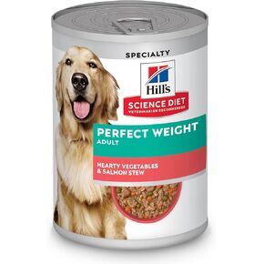 Hill's Science Diet Perfect Weight, Adult 1-6, Weight Management Support, Wet Dog Food, Chicken & Vegetables Stew, 12.5 oz Can, Case of 12