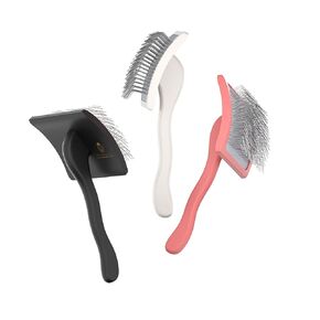 Doodles Dog Slicker Brush for Grooming Pet Hair - Best Brushes for Poodle & Golden Doodle - Long Haired Brush for Dogs - Goldendoodle Long Pin Brush for Dematting - Cream White (Large)