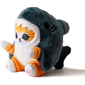 Cute Shark Cat Plush Toy, 8'' Cat Face Shark Stuffed Animal Plushies Doll, Kawaii Soft Stuffed Cat Shark Pillow for Boys and Girls Birthday Gift (Blue)