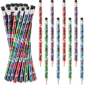 Blulu 36 Pcs Video Game Pencils Unicorn Rainbow Pencils Bulk Unicorn Birthday Party Favors Wooden Pencils with Erasers Graduation Gifts for Girls Boys Classroom School Office Home(Video Game)
