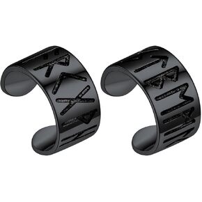Silvora Ear Cuff 925 Sterling Silver Viking Runes Earrings for Men Women Viking Jewelry with Gift Box