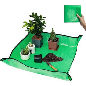 Repotting Mat for Transplanting & Potting Soil Mess Control, 26.8" x 26.8" Waterproof Plant Potting Mat, Succulent Orchid Potting Tray for Plant Pots, Gardening Gifts Bonsai Tools