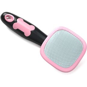 Glendan Dog Brush & Cat Brush- Slicker Pet Grooming Brush- Shedding Grooming Tools(Pink)