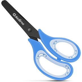 Kids Scissors, Safety Children Scissors, Craft Scissors with Blunt Tip Stainless Steel Blades and Soft Grip, Great for Home and School, Pink, 13.5cm