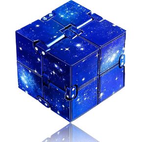 Yomiie Infinity Cube Fidget - تخفيف التوتر النهائي وتحسين التركيز، تململ الأصابع للبالغين (أزرق)