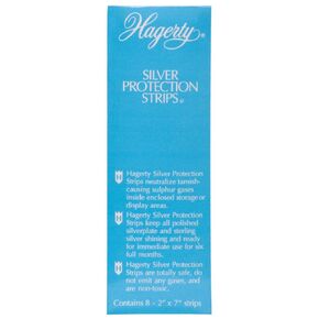 Hagerty Silver Protection Strips, Jewelry Tarnish Prevention Strips for Jewelry Boxes and Enclosed Storage, Made In USA, Kosher Certified, 8-Pack, 2" x 7"