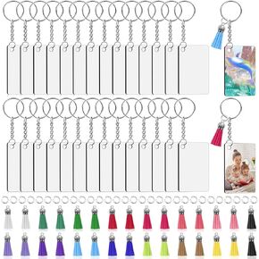 Modacraft Sublimation Keychain Blanks Bulk, 120Pcs Sublimation Keychain Blanks Set with 2 Inch Round Sublimation Blanks, Tassels, Keychain Rings, Jump Rings for DIY Crafting Sublimation Blanks