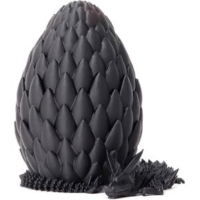 Dragon Egg- Gold - Surprise Egg with Flexible Pearly Sheen Dragon, 3D Printed Gift Toy, Figurine Decor(12" Dragon)