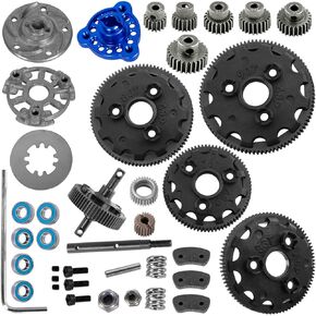 RC 48P Spur Gear (76T 83T 86T 90T) Upgrades Part for 1/10 Slash/Rustler/Stampede/Bandit 2WD (VXL),w/Slipper Clutch & Transmission Gear & Slipper Rebuild Kit & Pressure Plate,Navy Blue
